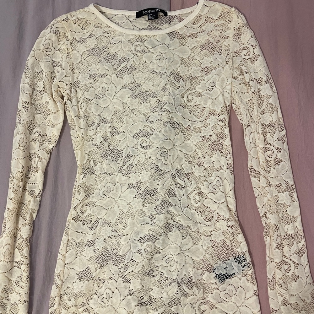 lacy sheer long sleeve